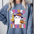 Spooky Teacher Ghost Pencil Teach Halloween Teacher Comfort Colors Sweatshirt Blue Jean Spooky Teacher Ghost Pencil Teach Halloween Teacher Comfort Colors Sweatshirt Blue Jean