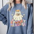 Spooky Teacher Groovy Retro Ghost Teacher Halloween 2023 For Men Women Kids Comfort Colors Sweatshirt Blue Jean Spooky Teacher Groovy Retro Ghost Teacher Halloween 2023 For Men Women Kids Comfort Colors Sweatshirt Blue Jean