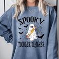 Spooky Toddler Teacher Halloween School Comfort Colors Sweatshirt Blue Jean Spooky Toddler Teacher Halloween School Comfort Colors Sweatshirt Blue Jean