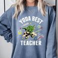 Star Wars Yoda Best Teacher Icons Comfort Colors Sweatshirt Blue Jean