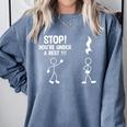 Stop You'Re Under A Rest Music Teacher Comfort Colors Sweatshirt Blue Jean