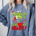 My Students Stole My Heart Teacher Holiday Merry Christmas Comfort Colors Sweatshirt Blue Jean