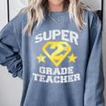 Super 2nd Grade Teacher Hero Comfort Colors Sweatshirt Blue Jean Super 2nd Grade Teacher Hero Comfort Colors Sweatshirt Blue Jean