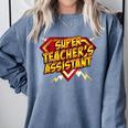 Super Teacher's Assistant Educational Superhero Comfort Colors Sweatshirt Blue Jean Super Teacher's Assistant Educational Superhero Comfort Colors Sweatshirt Blue Jean