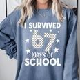 I Survived 67 Days Of School Teachers Students Comfort Colors Sweatshirt Blue Jean I Survived 67 Days Of School Teachers Students Comfort Colors Sweatshirt Blue Jean