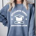 SYLLABUS PROFESSOR TEACHER Comfort Colors Sweatshirt Blue Jean SYLLABUS PROFESSOR TEACHER Comfort Colors Sweatshirt Blue Jean