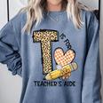 T Is For Teacher’s Aide Back To First Day Of School Leopard Men Women Girls Kids Comfort Colors Sweatshirt Blue Jean T Is For Teacher’s Aide Back To First Day Of School Leopard Men Women Girls Kids Comfort Colors Sweatshirt Blue Jean