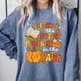 I Teach The Coolest Pumpkins In The Patch Teacher Halloween Comfort Colors Sweatshirt Blue Jean