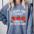 I Teach The Cutest Apples In The Orchard Cute Fall Teacher Comfort Colors Sweatshirt Blue Jean I Teach The Cutest Apples In The Orchard Cute Fall Teacher Comfort Colors Sweatshirt Blue Jean