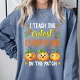 I Teach The Cutest Pumpkins Halloween Teacher Comfort Colors Sweatshirt Blue Jean I Teach The Cutest Pumpkins Halloween Teacher Comfort Colors Sweatshirt Blue Jean