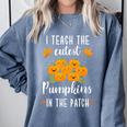 I Teach The Cutest Pumpkins In The Patch Halloween Teacher Comfort Colors Sweatshirt Blue Jean I Teach The Cutest Pumpkins In The Patch Halloween Teacher Comfort Colors Sweatshirt Blue Jean