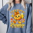 I Teach The Cutest Pumpkins In The Patch Teacher Halloween Comfort Colors Sweatshirt Blue Jean