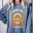 I Teach The Cutest Pumpkins In The Patch Teacher Halloween Comfort Colors Sweatshirt Blue Jean I Teach The Cutest Pumpkins In The Patch Teacher Halloween Comfort Colors Sweatshirt Blue Jean