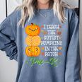 I Teach Cutest Pumpkins In Patch Thanksgiving Teacher Pre-K For Men Women Comfort Colors Sweatshirt Blue Jean