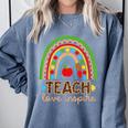 Teach Love Inspire Rainbow Leopard Cheetah Print Teacher Comfort Colors Sweatshirt Blue Jean Teach Love Inspire Rainbow Leopard Cheetah Print Teacher Comfort Colors Sweatshirt Blue Jean