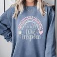 Teach Love Inspire Teacher Comfort Colors Sweatshirt Blue Jean