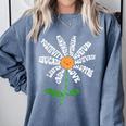 Teach Love Inspire Teachers Inspirational Flower Teachers Comfort Colors Sweatshirt Blue Jean