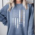 Teacher American Flag Teacher's Day Teaching Comfort Colors Sweatshirt Blue Jean