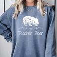 Teacher Bear For Educators Teacher Appreciation Comfort Colors Sweatshirt Blue Jean