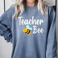 Teacher Bee Bumblebee Back To School Comfort Colors Sweatshirt Blue Jean Teacher Bee Bumblebee Back To School Comfort Colors Sweatshirt Blue Jean