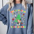 Teacher Christmas Shirts Pajama Matching Rockin' Around The Classroom -Adult Short Sleeve Small Modern Festive Christmas Teacher Xmas Vibes T-Shirt Comfort Colors Sweatshirt Blue Jean