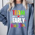 Teacher Early Childhood Education Preschool Head Start Crew Comfort Colors Sweatshirt Blue Jean