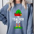Teacher Elf Matching Family Christmas Women Men Comfort Colors Sweatshirt Blue Jean Teacher Elf Matching Family Christmas Women Men Comfort Colors Sweatshirt Blue Jean