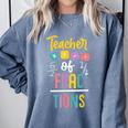 Teacher Of Fractions For Math Teacher Comfort Colors Sweatshirt Blue Jean