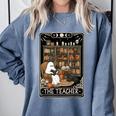 The Teacher Ghost Book Reading Books Lover Halloween Comfort Colors Sweatshirt Blue Jean