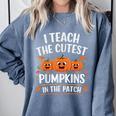 Teacher Halloween I Teach The Cutest Pumpkins In The Patch Comfort Colors Sweatshirt Blue Jean Teacher Halloween I Teach The Cutest Pumpkins In The Patch Comfort Colors Sweatshirt Blue Jean
