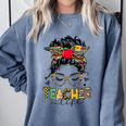 Teacher Life Messy Bun Glasses Leopard Sunflower Comfort Colors Sweatshirt Blue Jean Teacher Life Messy Bun Glasses Leopard Sunflower Comfort Colors Sweatshirt Blue Jean