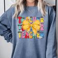 Teacher Pencil Coquette Bow Back To School Teacher Comfort Colors Sweatshirt Blue Jean Teacher Pencil Coquette Bow Back To School Teacher Comfort Colors Sweatshirt Blue Jean