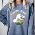 Teacher-Saurus Dinosaur Teacher Design T-Rex Design Comfort Colors Sweatshirt Blue Jean