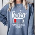 Teacher Summer Recharge Required Last Day School Women Comfort Colors Sweatshirt Blue Jean Teacher Summer Recharge Required Last Day School Women Comfort Colors Sweatshirt Blue Jean