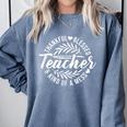 Teacher Thankful Blessed & Kind Of A Mess Hearts Cute Comfort Colors Sweatshirt Blue Jean