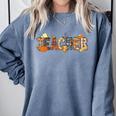 Teacher Thanksgiving Women Autumn Fall Halloween Pumpkin Tee Comfort Colors Sweatshirt Blue Jean