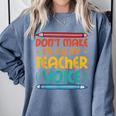 Teacher Voice Teacherlife Primary School Teacher Comfort Colors Sweatshirt Blue Jean
