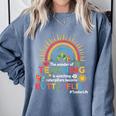 Teacher The Wonder Of Teaching Is Watching Caterpillar Comfort Colors Sweatshirt Blue Jean