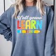 Teacher Y'All Gonna Learn Today First Day Of School Comfort Colors Sweatshirt Blue Jean Teacher Y'All Gonna Learn Today First Day Of School Comfort Colors Sweatshirt Blue Jean
