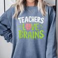 Teachers Love Brains Halloween Teacher Zombie Comfort Colors Sweatshirt Blue Jean Teachers Love Brains Halloween Teacher Zombie Comfort Colors Sweatshirt Blue Jean
