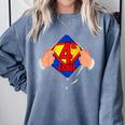Teachers Are Superheroes 4th Grade Super Teacher Staff Men Women Comfort Colors Sweatshirt Blue Jean