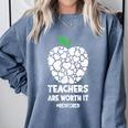 Teachers Are Worth It Red For Ed Comfort Colors Sweatshirt Blue Jean Teachers Are Worth It Red For Ed Comfort Colors Sweatshirt Blue Jean