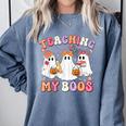 Teaching My Boos Cute Spooky Ghost Teacher Halloween Women Comfort Colors Sweatshirt Blue Jean Teaching My Boos Cute Spooky Ghost Teacher Halloween Women Comfort Colors Sweatshirt Blue Jean