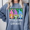 Teaching My Little Gnomies With Gnome For Teacher Women Comfort Colors Sweatshirt Blue Jean Teaching My Little Gnomies With Gnome For Teacher Women Comfort Colors Sweatshirt Blue Jean
