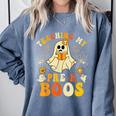 Teaching My Pre-K Boos Crew Teachers Halloween Ghost Comfort Colors Sweatshirt Blue Jean