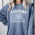 Teaching Tiny Disciples Christian Bible Verse Teacher Comfort Colors Sweatshirt Blue Jean Teaching Tiny Disciples Christian Bible Verse Teacher Comfort Colors Sweatshirt Blue Jean