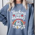 Teaching Tiny Humans Big Things I Teacher Comfort Colors Sweatshirt Blue Jean Teaching Tiny Humans Big Things I Teacher Comfort Colors Sweatshirt Blue Jean