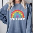 Team Pre-K Teacher Crew Squad Hello Back School Graduation Comfort Colors Sweatshirt Blue Jean