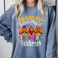 Thankful For My 1st Grade Turkeys Thanksgiving Teacher Fall Comfort Colors Sweatshirt Blue Jean