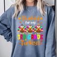 Thankful For My 3rd Grade Turkeys Thanksgiving Teacher Kids Comfort Colors Sweatshirt Blue Jean